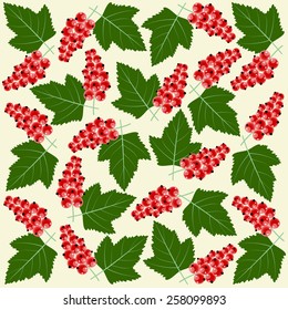 Seamless floral pattern with red currant