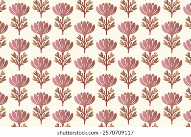 seamless floral pattern with red dahlia blooms leafy accents and botanical details perfect for wallpaper fabric wrapping and nature-inspired designs