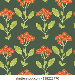 Seamless floral pattern with red flowers 