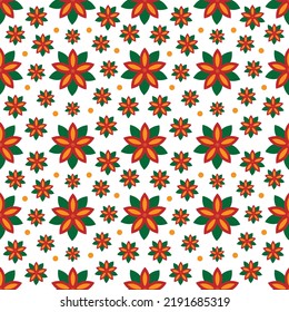 Patrón floral sin soldadura, color naranja rojo sin soldadura fondo del patrón de flores vectoriales