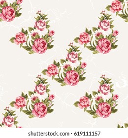 Seamless floral pattern with red peony Vector Illustration EPS8