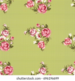 Seamless floral pattern with red peony Vector Illustration EPS8