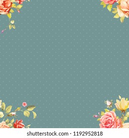 Seamless floral pattern with red and rose roses Vector Illustration