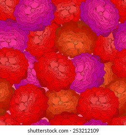 Seamless floral  pattern with red rose.
