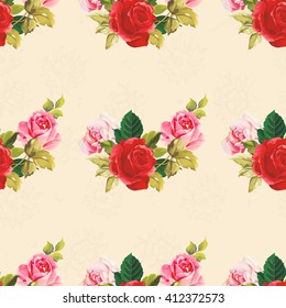 Seamless floral pattern red and rose Vector Illustration EPS8