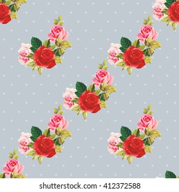 Seamless floral pattern red and rose Vector Illustration EPS8