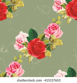 Seamless floral pattern red and rose Vector Illustration EPS8