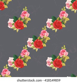 Seamless floral pattern red and rose Vector Illustration EPS8