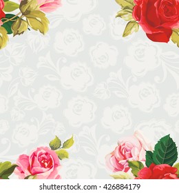 Seamless floral pattern red and rose Vector Illustration EPS8