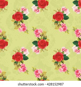Seamless floral pattern red and rose Vector Illustration EPS8
