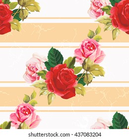 Seamless floral pattern red and rose Vector Illustration EPS8