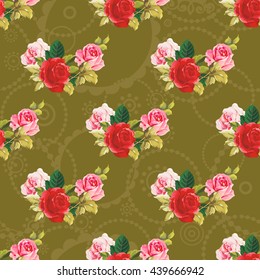 Seamless floral pattern red and rose Vector Illustration EPS8