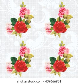 Seamless floral pattern red and rose Vector Illustration EPS8