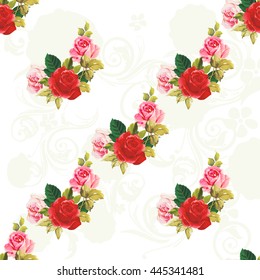 Seamless floral pattern red and rose Vector Illustration EPS8