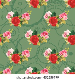 Seamless floral pattern red and rose Vector Illustration EPS8
