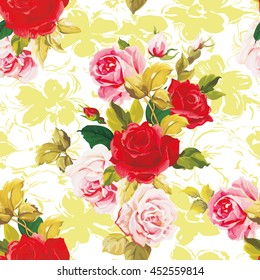 Seamless floral pattern red and rose Vector Illustration EPS8
