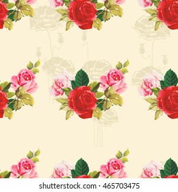Seamless floral pattern red and rose Vector Illustration EPS8