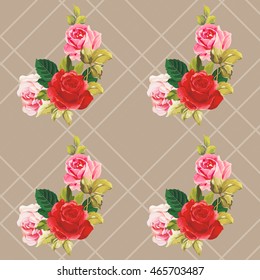 Seamless floral pattern red and rose Vector Illustration EPS8
