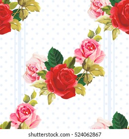 Seamless floral pattern red and rose Vector Illustration EPS8