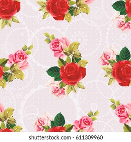 Seamless floral pattern red and rose Vector Illustration EPS8