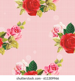 Seamless floral pattern red and rose Vector Illustration EPS8