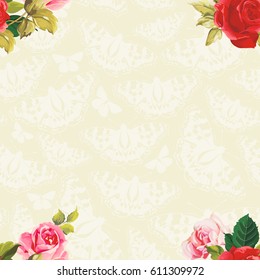 Seamless floral pattern red and rose Vector Illustration EPS8