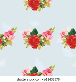 Seamless floral pattern red and rose Vector Illustration EPS8