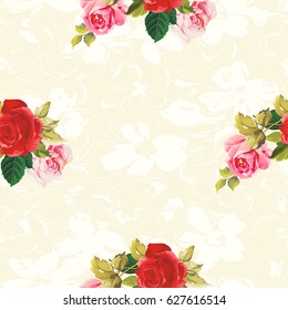 Seamless floral pattern red and rose Vector Illustration EPS8