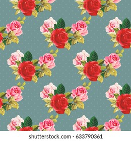 Seamless floral pattern red and rose Vector Illustration EPS8