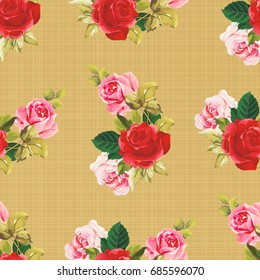 Seamless floral pattern red and rose Vector Illustration EPS8