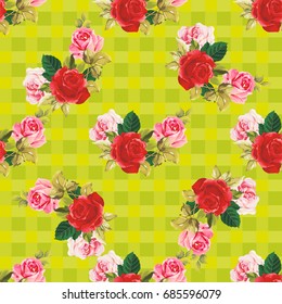 Seamless floral pattern red and rose Vector Illustration EPS8