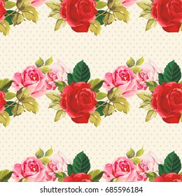 Seamless floral pattern red and rose Vector Illustration EPS8