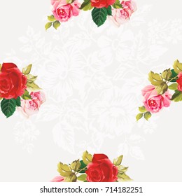 Seamless floral pattern red and rose Vector Illustration EPS8
