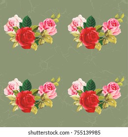 Seamless floral pattern red and rose Vector Illustration EPS8