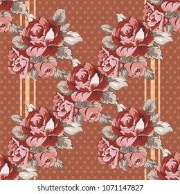 Nahtlose Blumenmuster mit roten Rosen Vektor Illustration