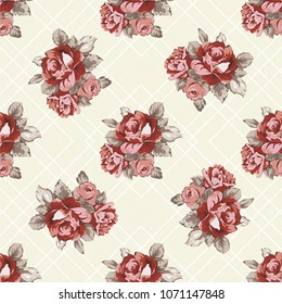Nahtlose Blumenmuster mit roten Rosen Vektor Illustration