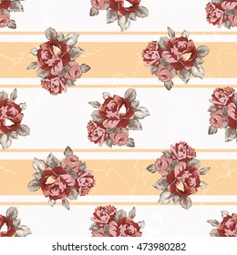 Seamless floral pattern with red roses Vector Illustration EPS8