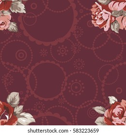 Seamless floral pattern with red roses Vector Illustration EPS8