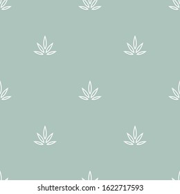 Seamless floral pattern. Repeating texture on a powder turquoise background. Perfect for printing on fabric or paper. flat lotus flower