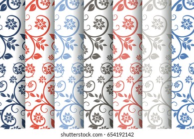 Seamless floral pattern repeating tiles backdrop background