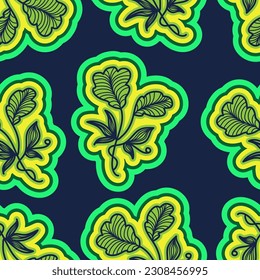 Patrón floral sin foco en el estilo de los años 90 retro. Patrón Botánico Contemporáneo. Gráficos a la moda y a la moda para la moda, papel tapiz, papel envuelto, fondo, impresión, tela, textiles y ropa