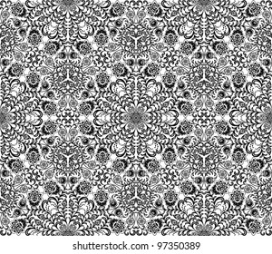 Seamless floral pattern. Retro background. Vector illustration.