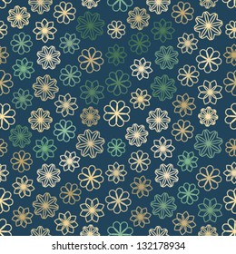 Seamless floral pattern in retro colors, vector background