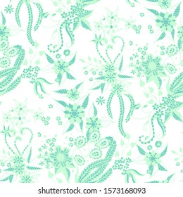 Seamless Floral Pattern. Retro Indonesian
