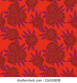 Seamless floral pattern in retro style. Abstract background with flowers. Vector illustration