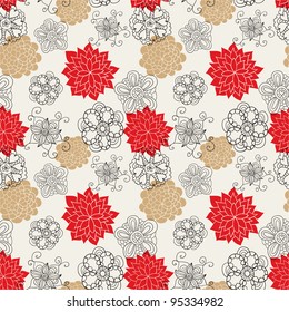 Seamless floral pattern in retro style