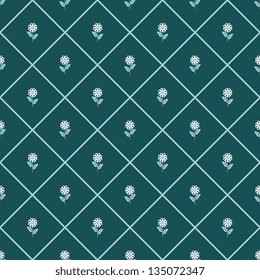 Seamless floral pattern with rhombuses