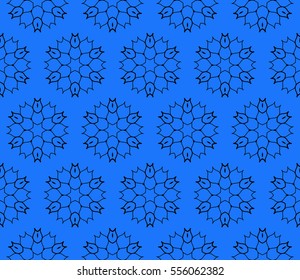 seamless floral pattern. romantic flower. vector illustration. For interior design, wallpaper. black, blue