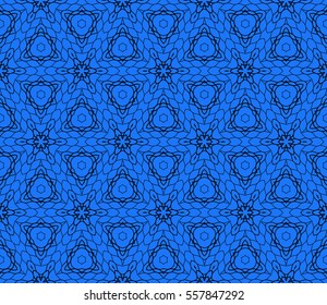 seamless floral pattern. romantic flower. vector illustration. For interior design, wallpaper. black, blue