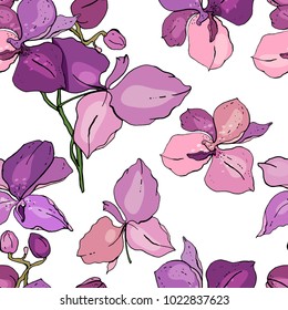 Seamless floral pattern with romantic flowers. Endless texture for elegant floral and season design